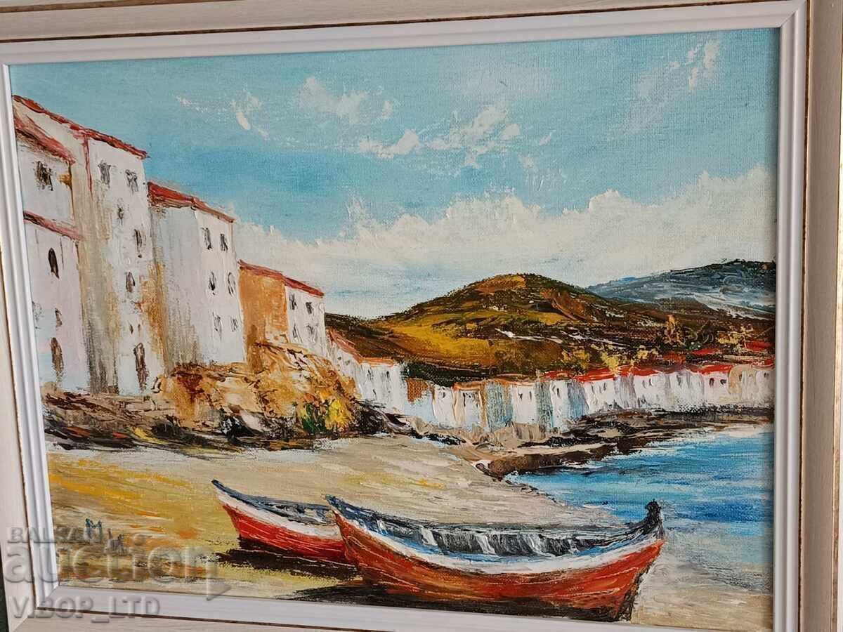 Artist, painting YUZHEN GRAD, oil, canvas, frame, certificate with price 189.98 BGN | € 97.14