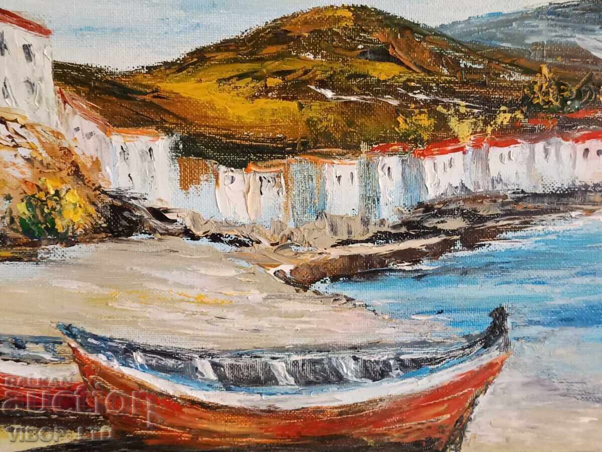 Delivery of Artist, painting YUZHEN GRAD, oil, canvas, frame, certificate