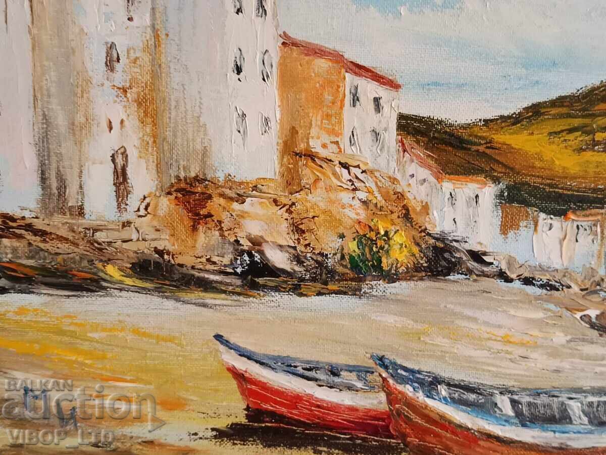 Artist, painting YUZHEN GRAD, oil, canvas, frame, certificate - 5