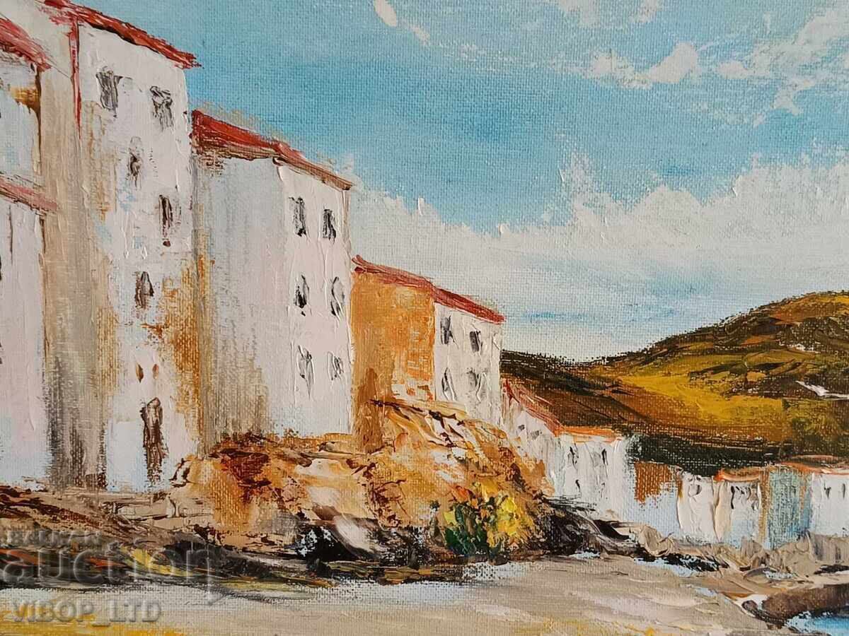 Artist, painting YUZHEN GRAD, oil, canvas, frame, certificate - 6