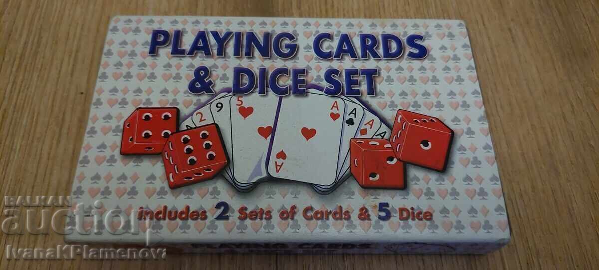 Playing cards and dice set for connoisseurs