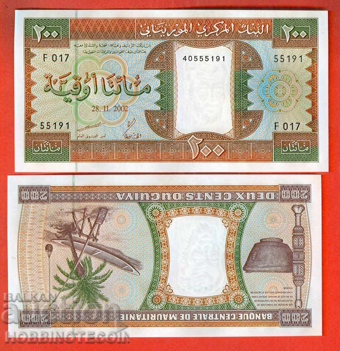 MAURITANIA Mauritania 200 Ouguiya emisiune 2002 NOUĂ UNC