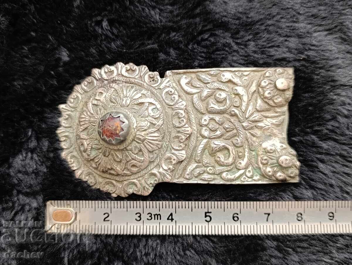 Renaissance Silver Half Buckle Belt Costume 19th Century - 7