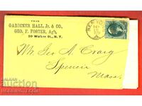 САЩ пътувал плик с 3 ЦЕНТА зелени - 6 - с писмо