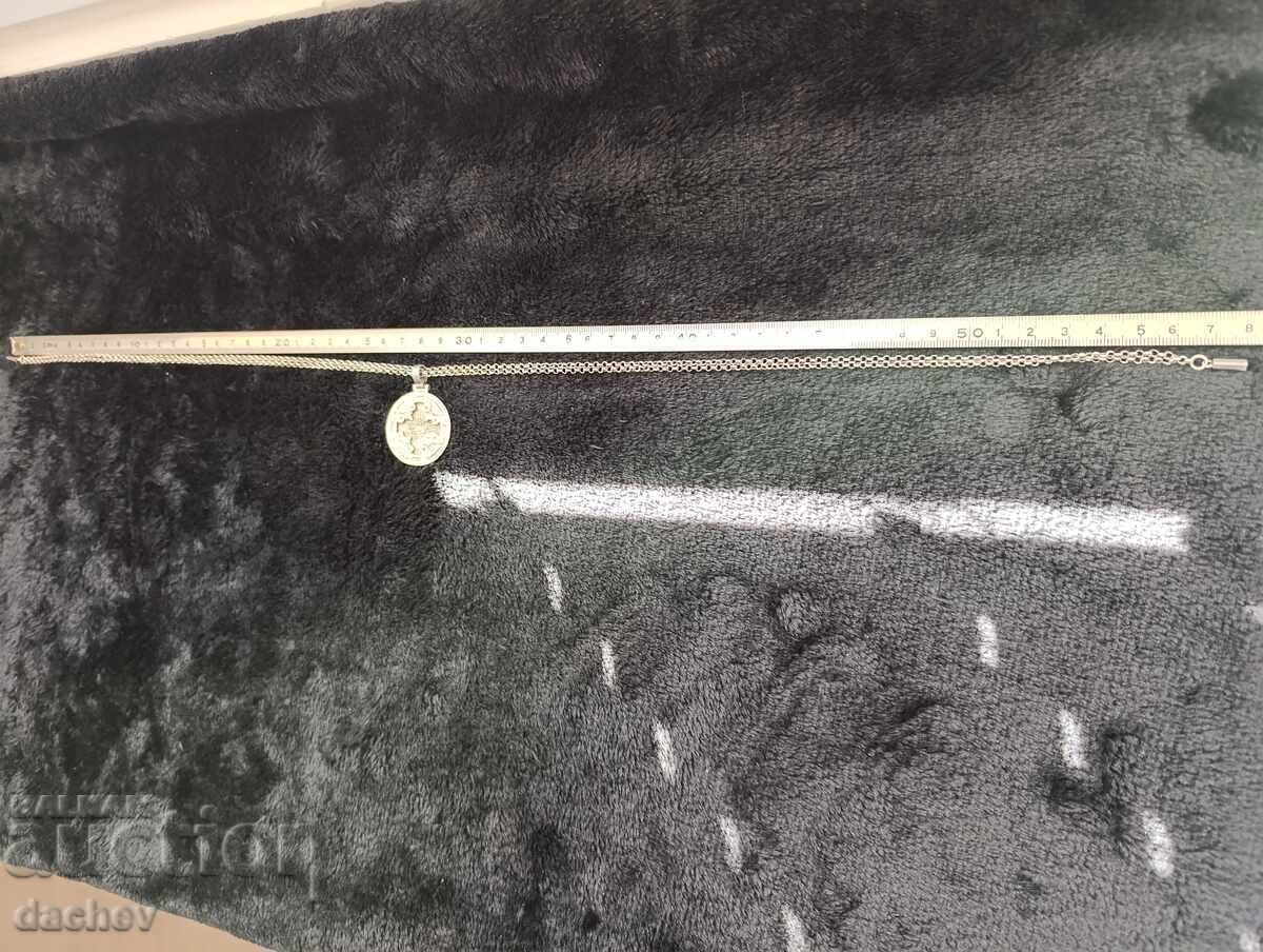 Medalion vechi din argint cu portofel, cu lănțișor dublu, costum popular - 6 Medalion vechi din argint cu portofel, cu lănțișor dublu, costum popular - 6