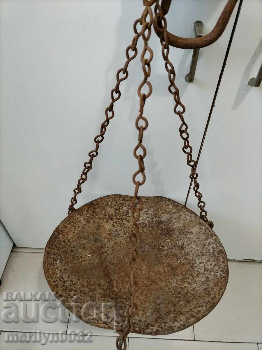 Παράδοση Οθωμανικό ζύγι με ζυγό και παλάτζα ζυγίζει μόνο σε οκάδες