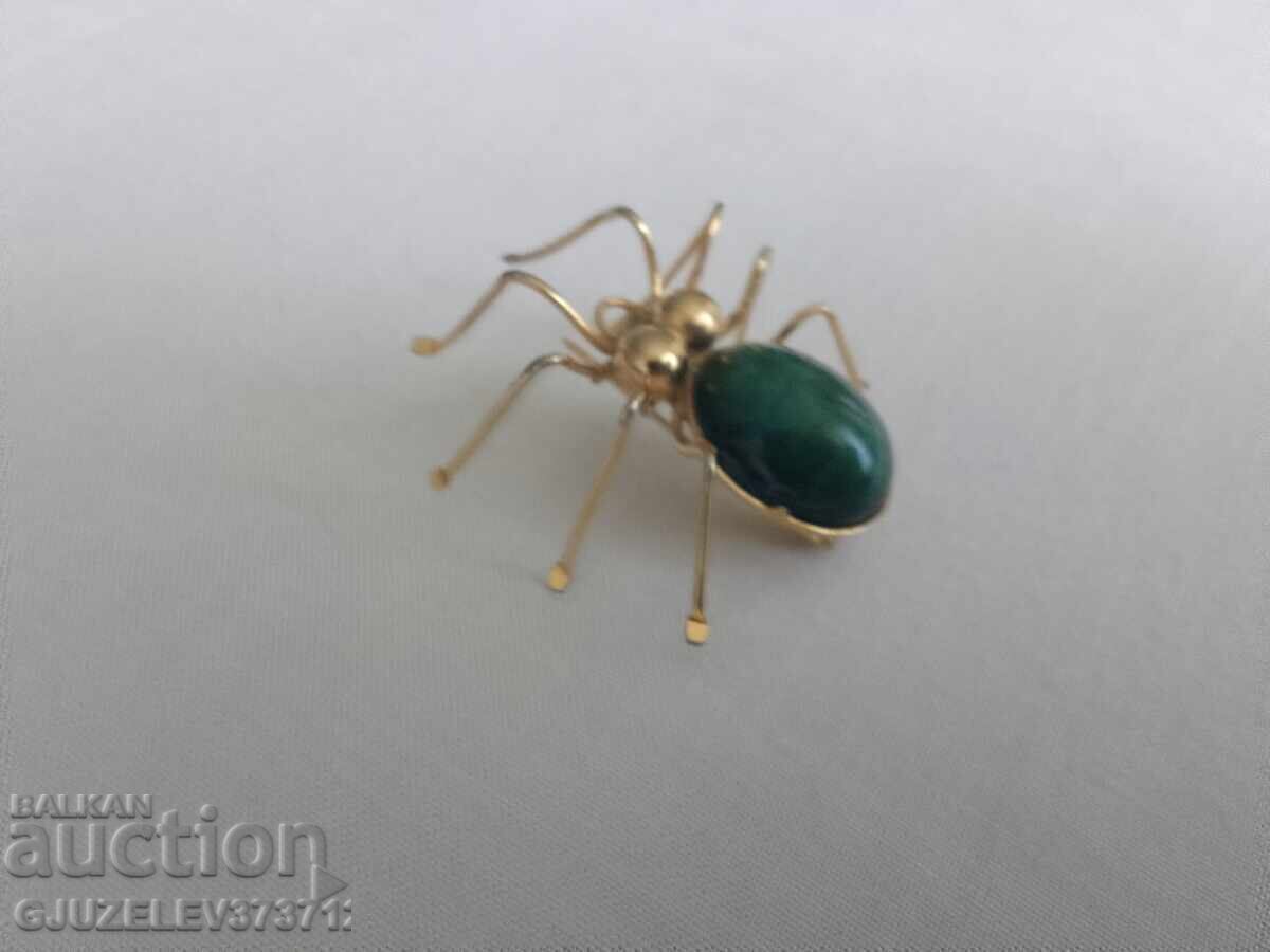 Art Deco brooch spider green stone - 5 Art Deco brooch spider green stone - 5