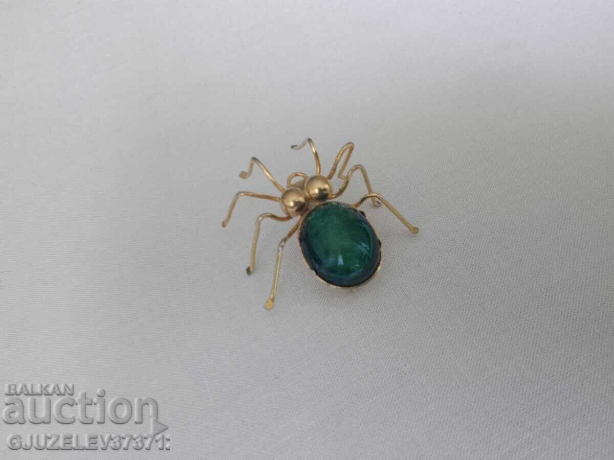 Art Deco brooch spider green stone - 6 Art Deco brooch spider green stone - 6