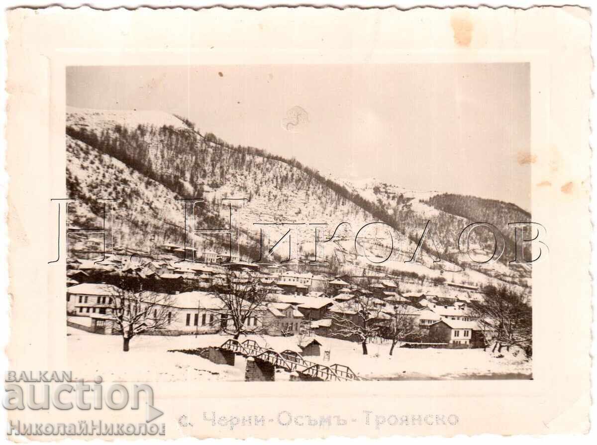 OLD PHOTO TROYAN VILLAGE CHERNI OSAM GENERAL VIEW D571