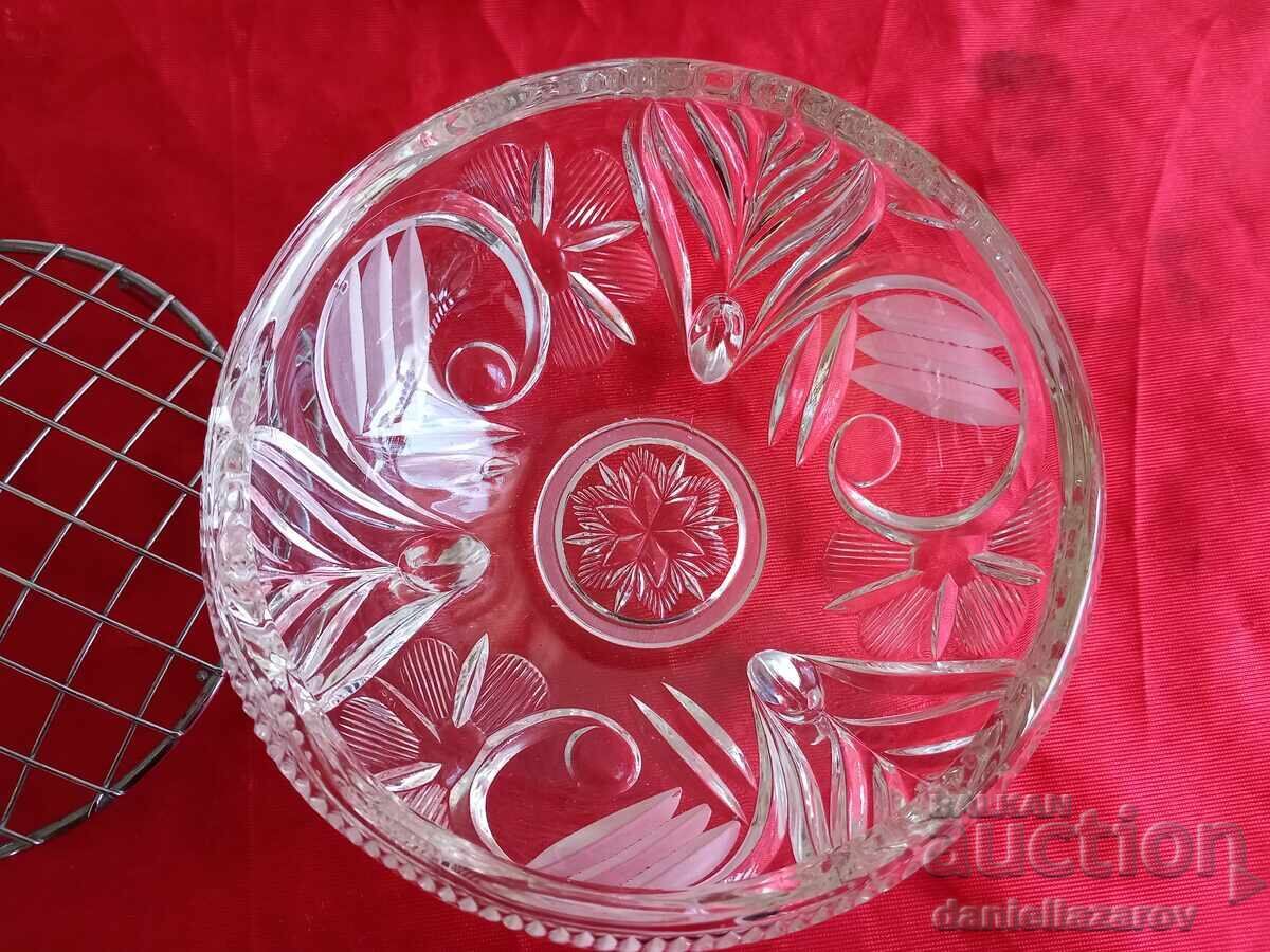 Sticlă Cristal, Vas cu Piciorușe, VAZĂ - 5