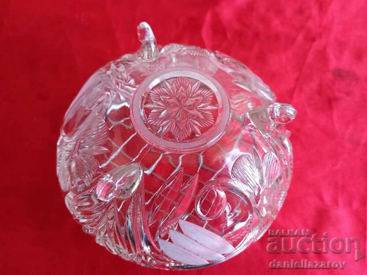 Sticlă Cristal, Vas cu Piciorușe, VAZĂ - 6