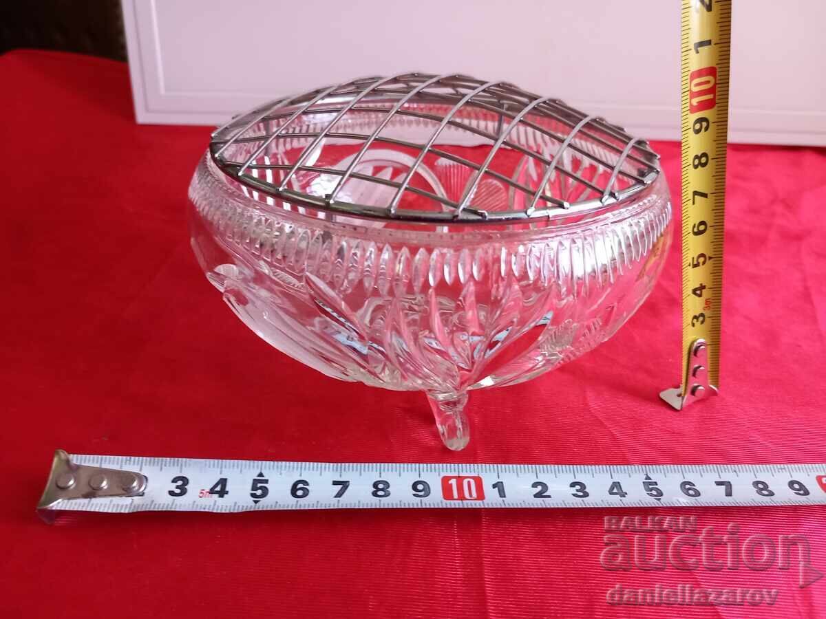 Sticlă Cristal, Vas cu Piciorușe, VAZĂ - 7