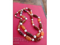 Antique necklace of natural stones, agates
