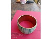 Brățară veche din jad verde și bronz