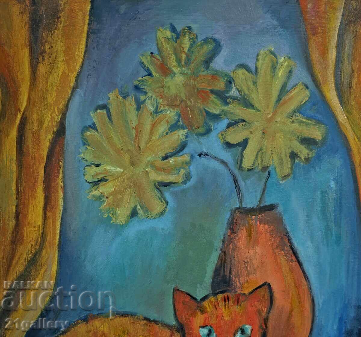 Ναϊφιστική σύνθεση, νεκρή φύση ελαιογραφίες - 6