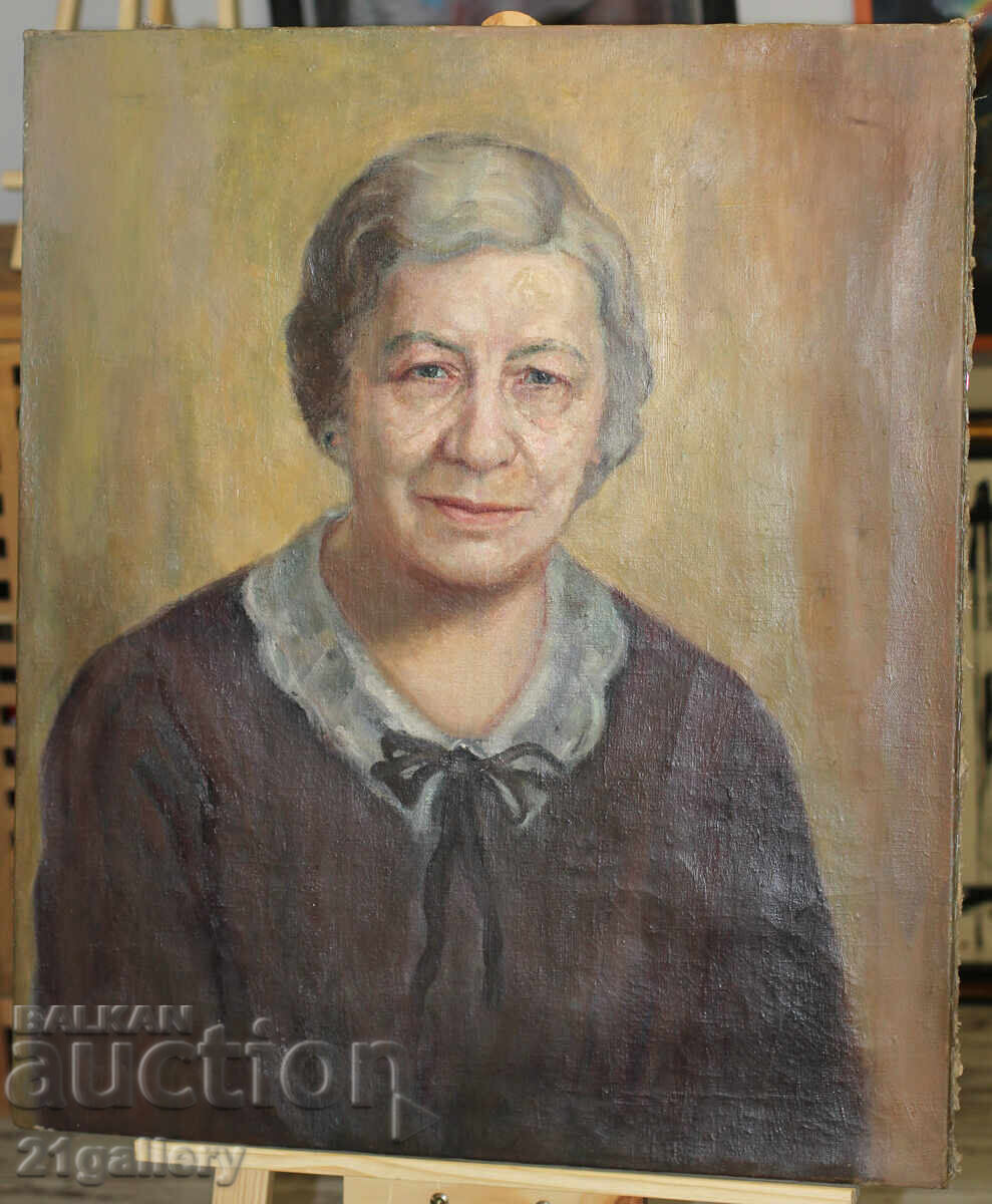 Auction  Old oil painting, female portrait