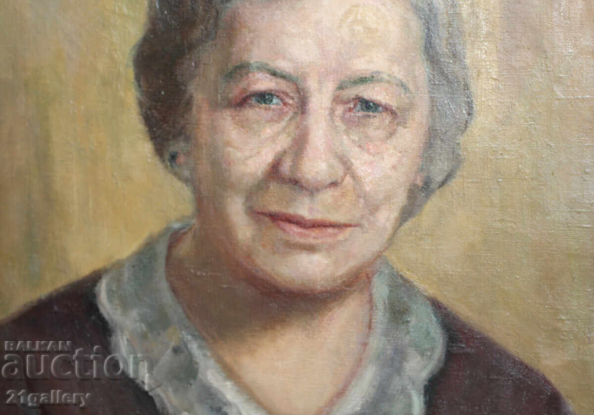 Old oil painting, female portrait - 5