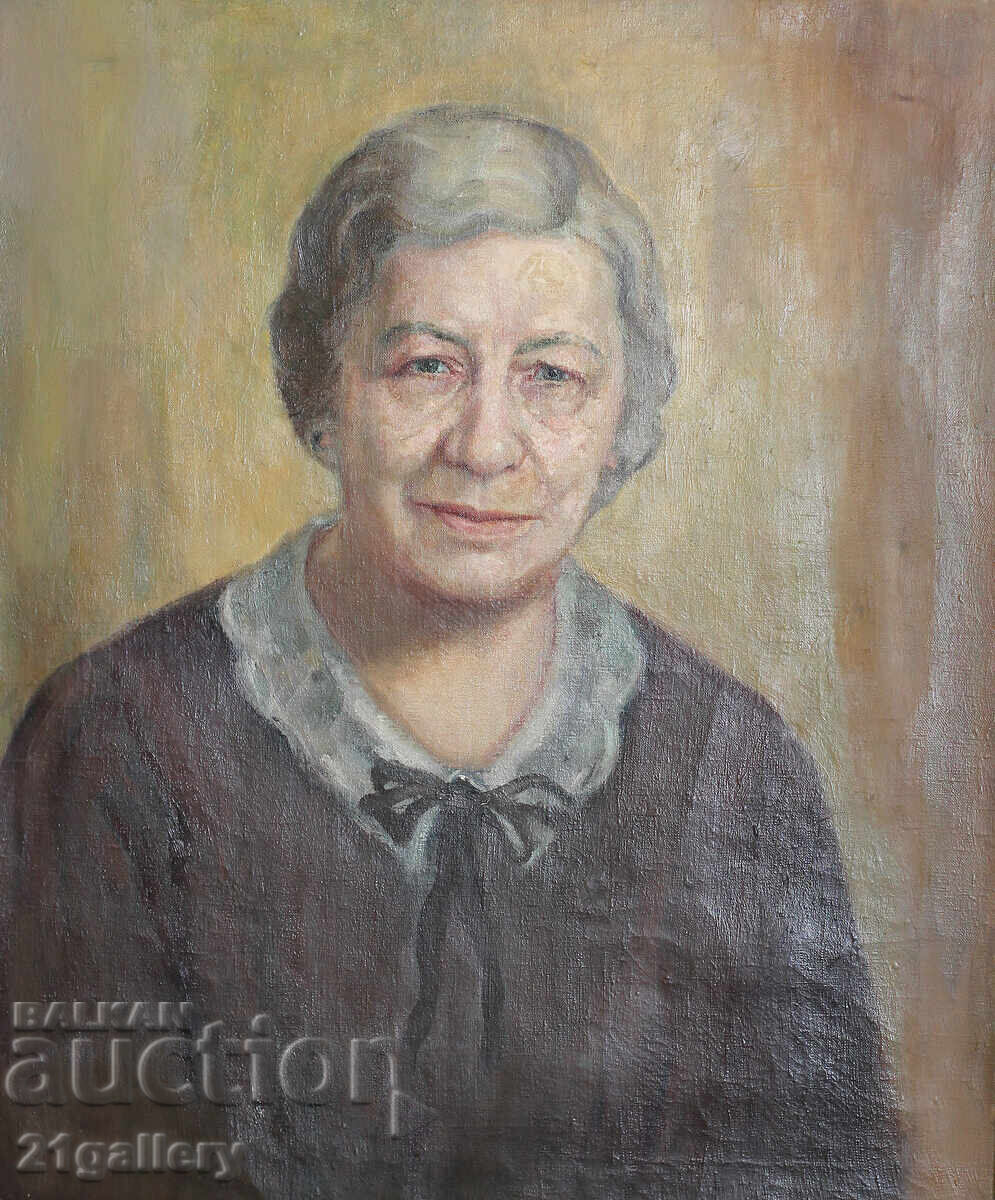 Old oil painting, female portrait