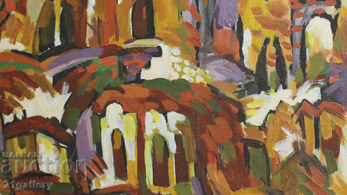 Михаил Минков, градски пейзаж , маслени бои 1996 - 5