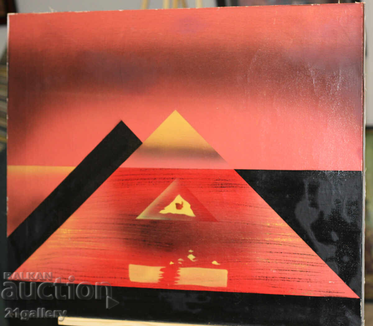 Δημοπρασία Σύγχρονος πίνακας Αφηρημένη σύνθεση