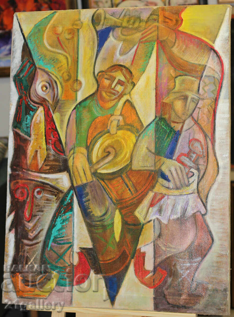 Аукцион Абстрактна фигурална композиция, маслени бои