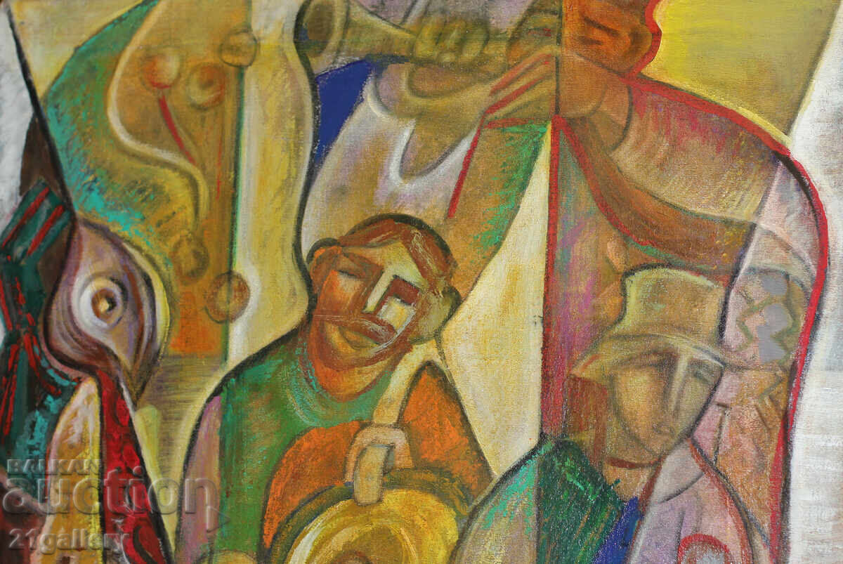 Доставка на Абстрактна фигурална композиция, маслени бои