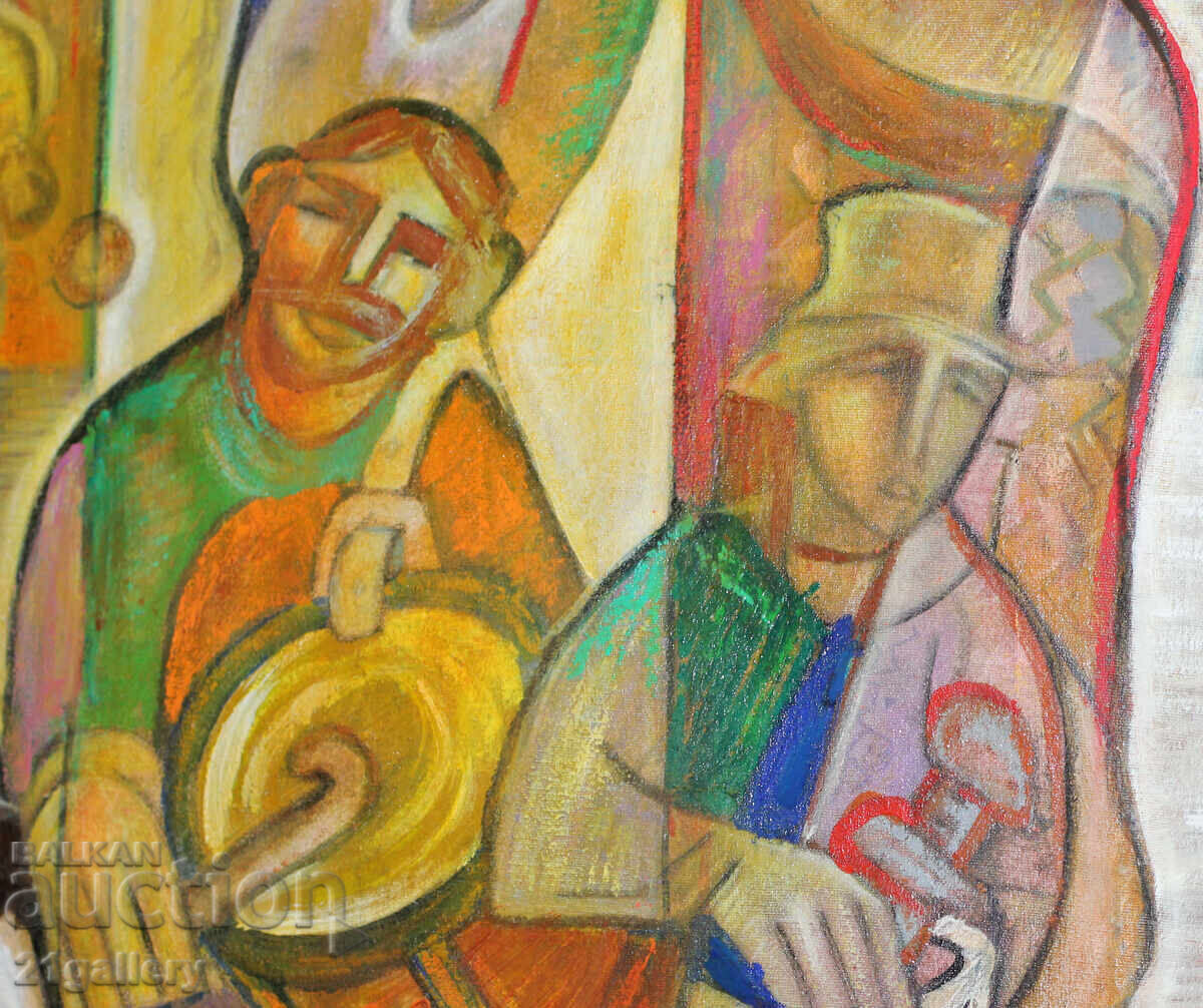 Абстрактна фигурална композиция, маслени бои - 5