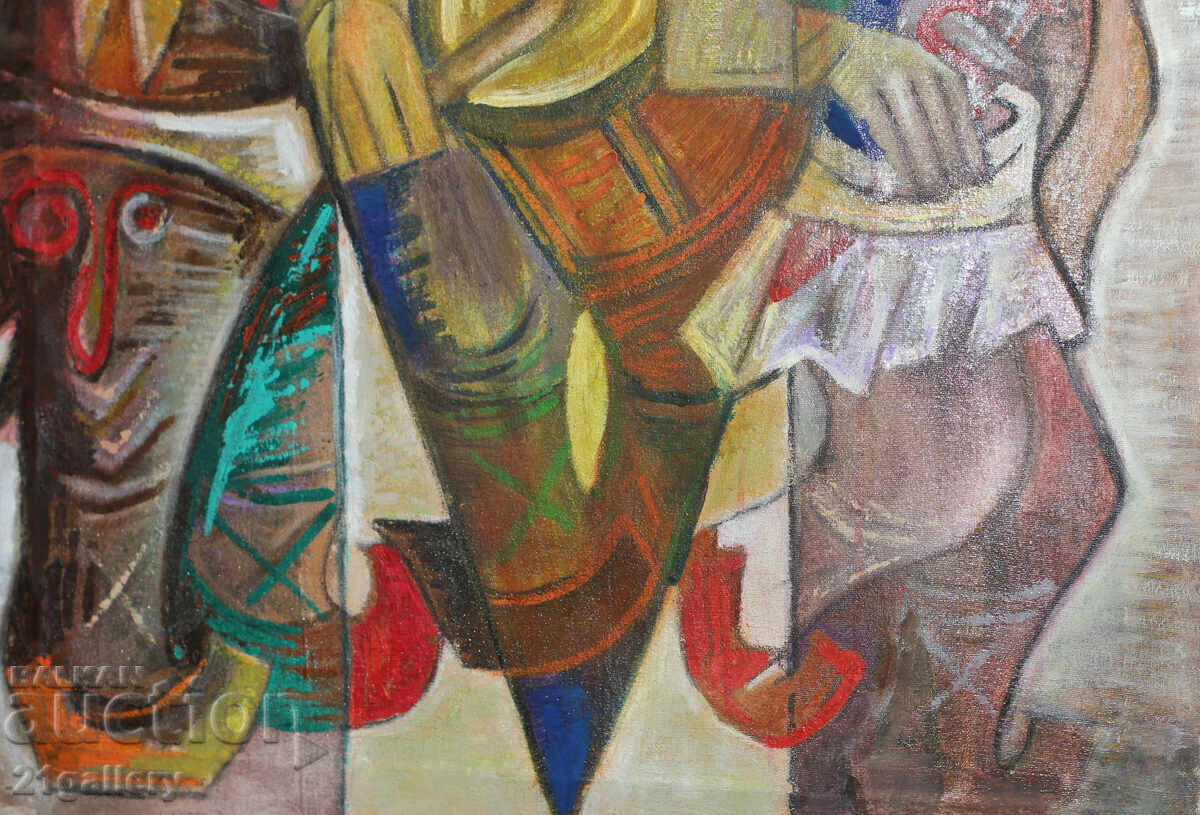 Абстрактна фигурална композиция, маслени бои - 7