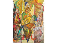 Абстрактна фигурална композиция, маслени бои