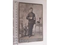 Fotografie veche pe carton - sanitar, soldat, armată