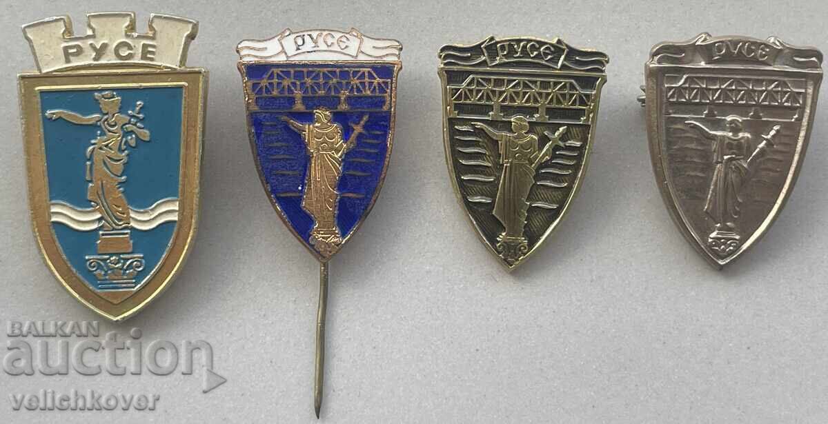 40533 Βουλγαρία 4 γραμματόσημα με θυρεό της πόλης Ρούσε 40533 Βουλγαρία 4 γραμματόσημα με θυρεό της πόλης Ρούσε