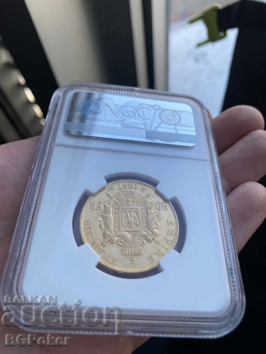 ΧΡΥΣΟ ΝΟΜΙΣΜΑ / 1857A France 50 Φράγκα Ναπολέων Γ' NGC MS64 - 6 ΧΡΥΣΟ ΝΟΜΙΣΜΑ / 1857A France 50 Φράγκα Ναπολέων Γ' NGC MS64 - 6