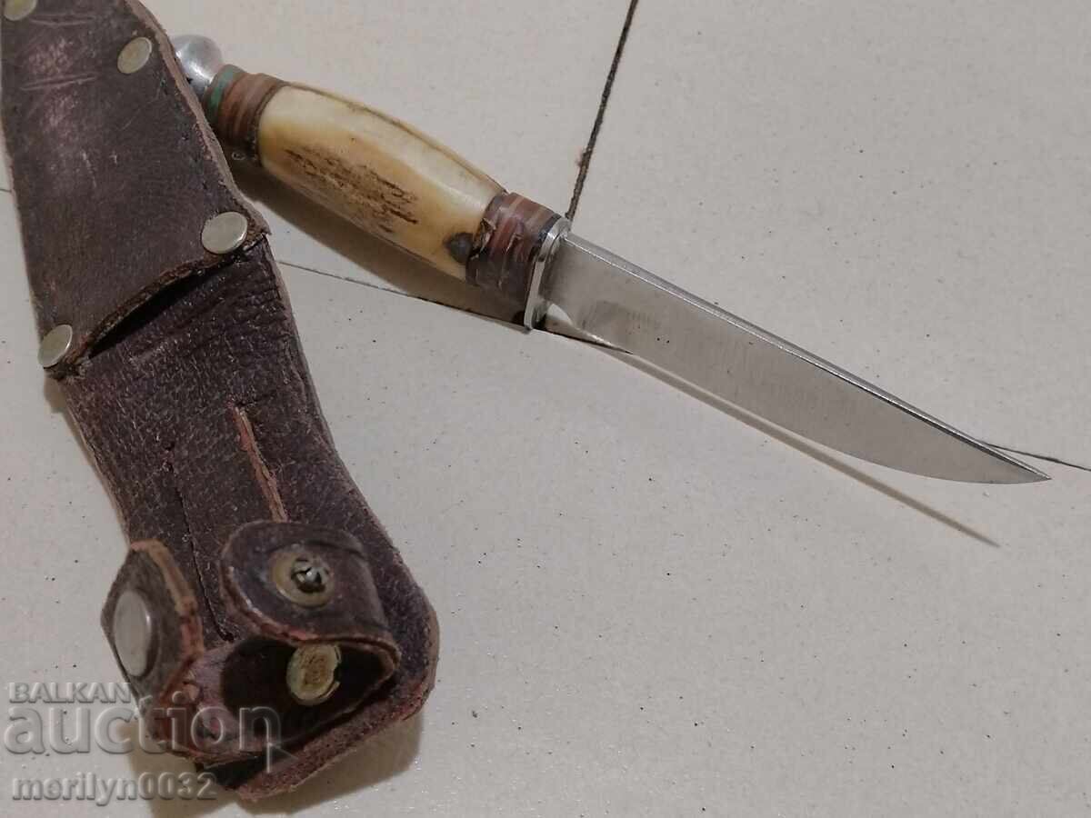 German hunting knife with sheath and stag horn handle - 5 German hunting knife with sheath and stag horn handle - 5