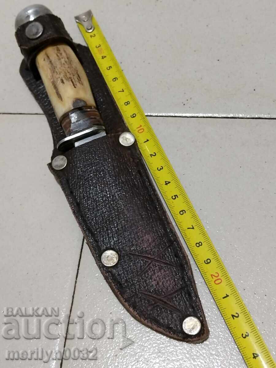 German hunting knife with sheath and stag horn handle - 7 German hunting knife with sheath and stag horn handle - 7