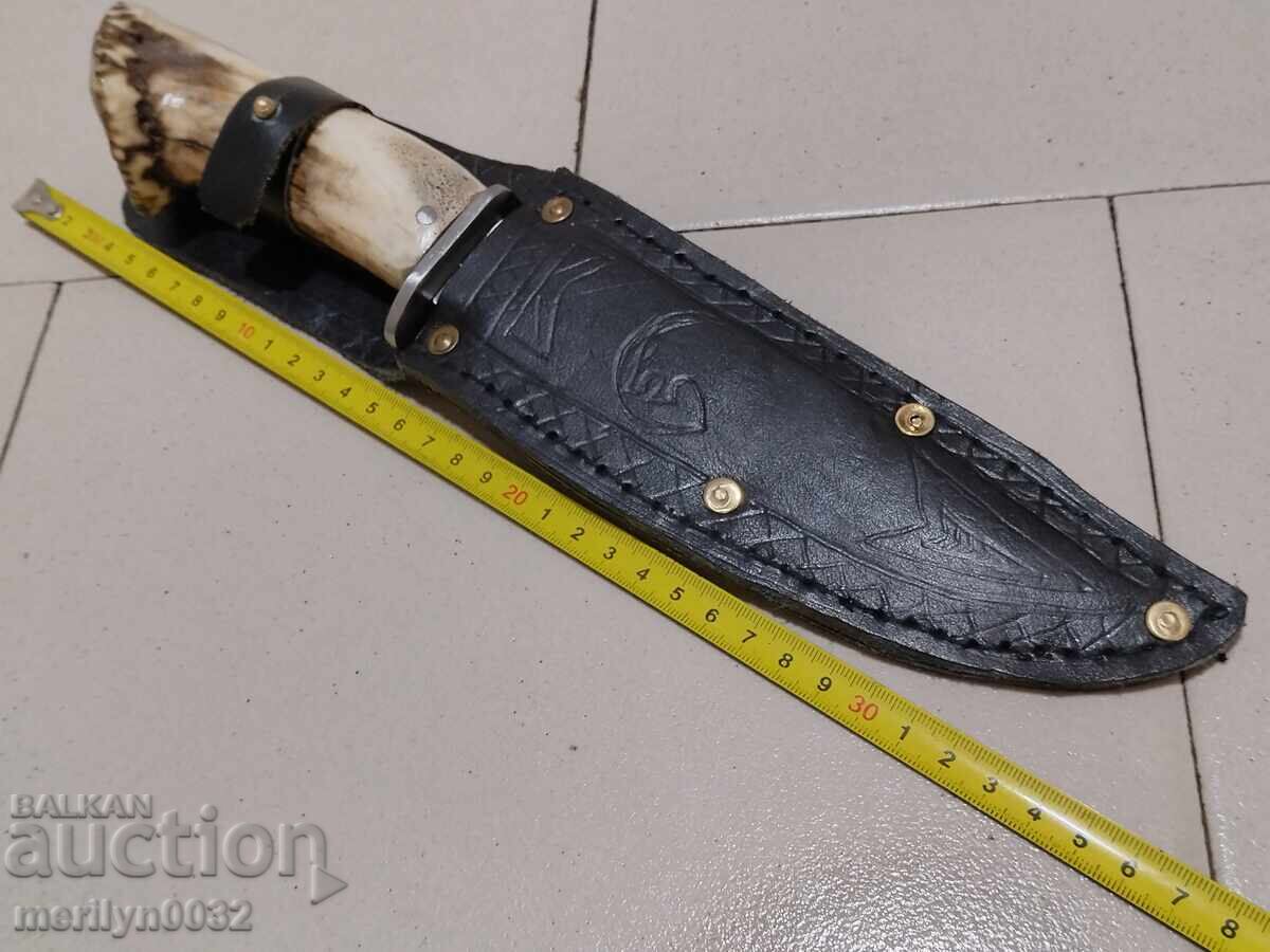 Hunting knife with handle and deer antler handle - 7 Hunting knife with handle and deer antler handle - 7