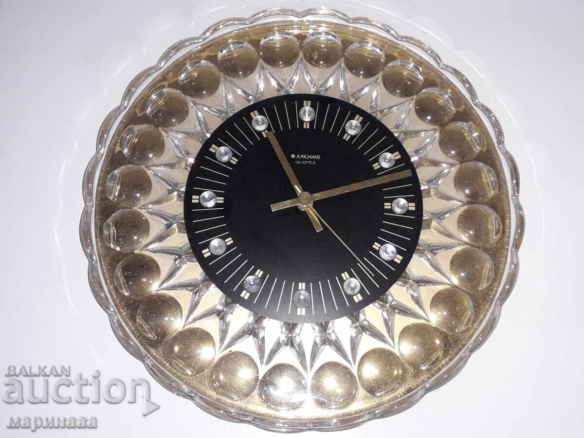Wall clock ''Junghans''. Crystal, 24K Gold Plated with price 55.00 BGN | € 28.12 Wall clock ''Junghans''. Crystal, 24K Gold Plated with price 55.00 BGN | € 28.12