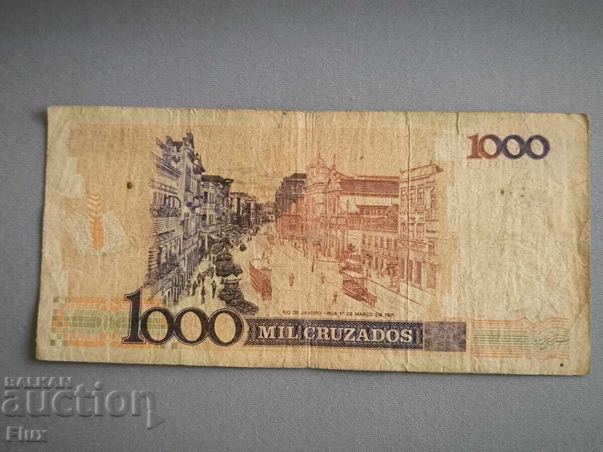 Banknote - Brazil - 1000 Cruzados | 1989 with price 2.75 BGN | € 1.41 Banknote - Brazil - 1000 Cruzados | 1989 with price 2.75 BGN | € 1.41