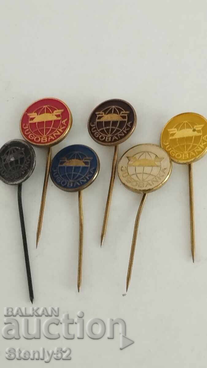 6 Jugobanka-Yugoslavia pins