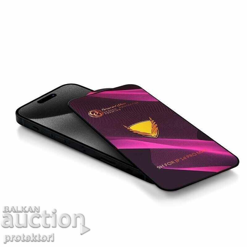 OG Premium Tempered Glass for iPhone 16 Pro 6.3" Black Frame with price 22.00 BGN | € 11.25