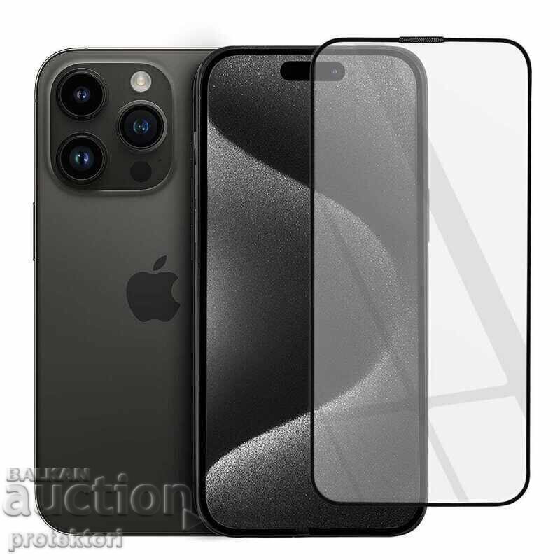 OG Premium Tempered Glass for iPhone 16 Pro 6.3" Black Frame - 5