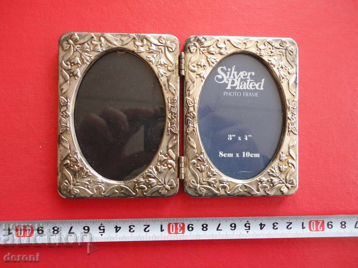 Rama foto dublă argintată incredibilă