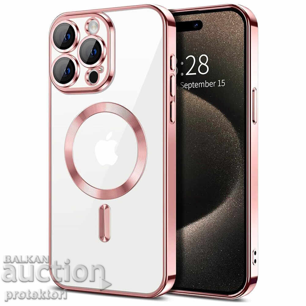 Colored Chrome Mag Case for iPhone 16 Pro 6.3" Rose Gold Colored Chrome Mag Case for iPhone 16 Pro 6.3" Rose Gold