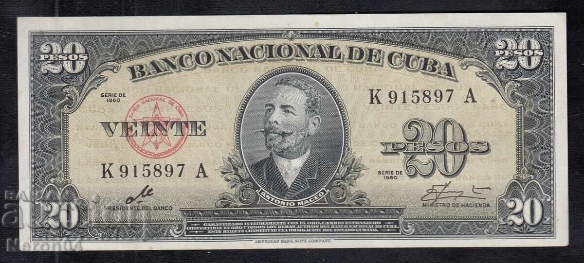 20 pesos 1960 (semnătura Che Guevara), Cuba