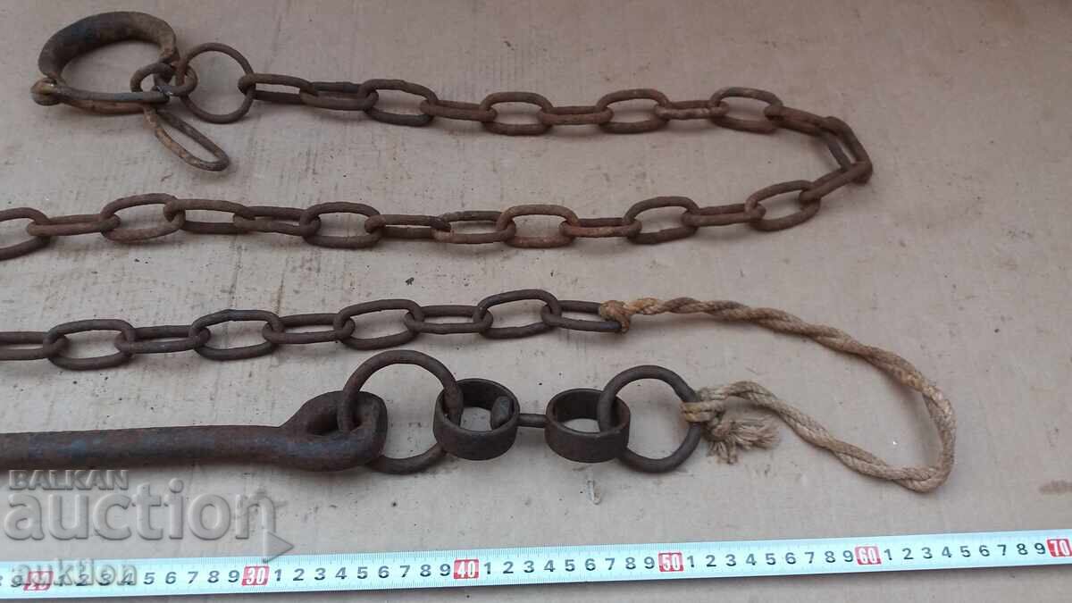 Auction MASSIVE FORGED WEDGE, BUCKLE CHAIN - SET Auction MASSIVE FORGED WEDGE, BUCKLE CHAIN - SET