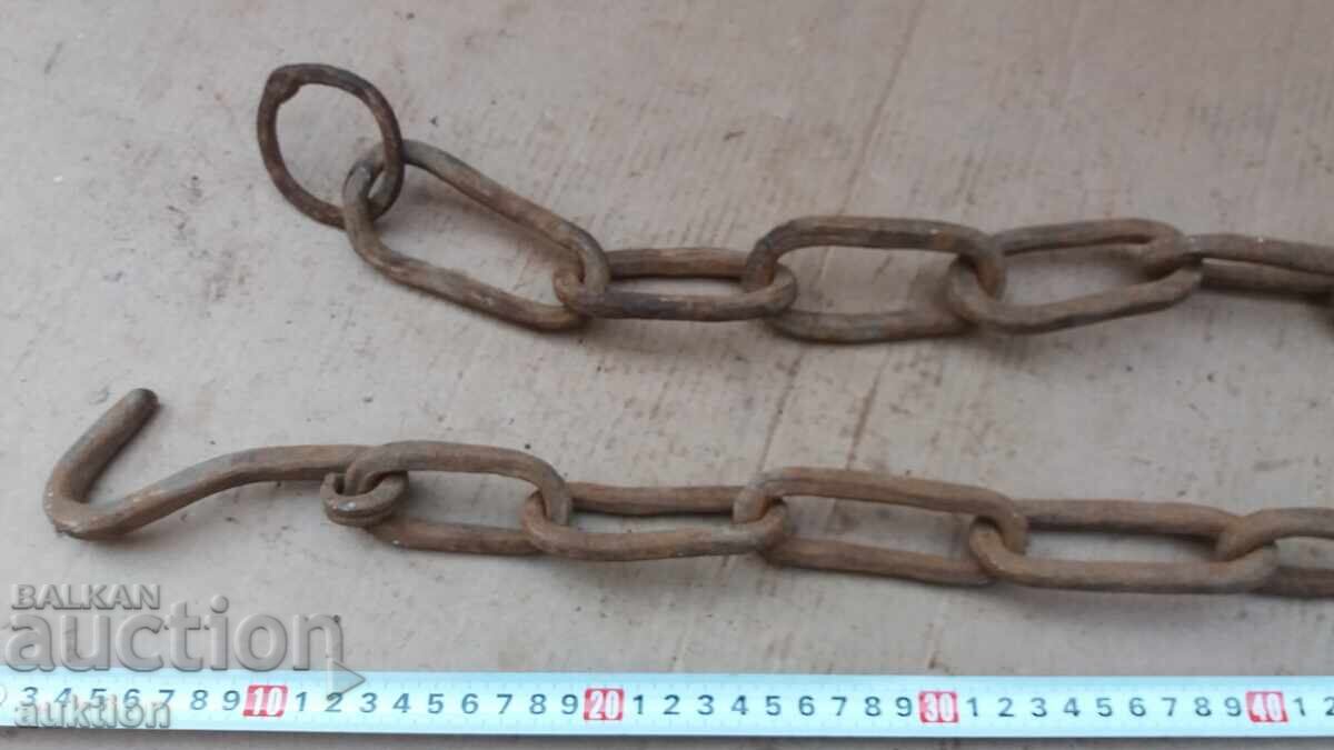 Delivery of OLD WROUGHT IRON REVIVAL FIREPLACE HOOK - CHAIN Delivery of OLD WROUGHT IRON REVIVAL FIREPLACE HOOK - CHAIN