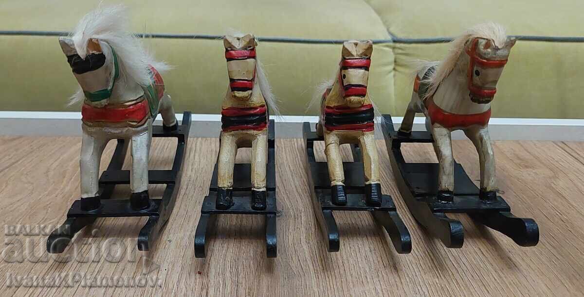Φιγούρες ξύλινα αλογάκια 4 τεμάχια για συλλέκτες - 5