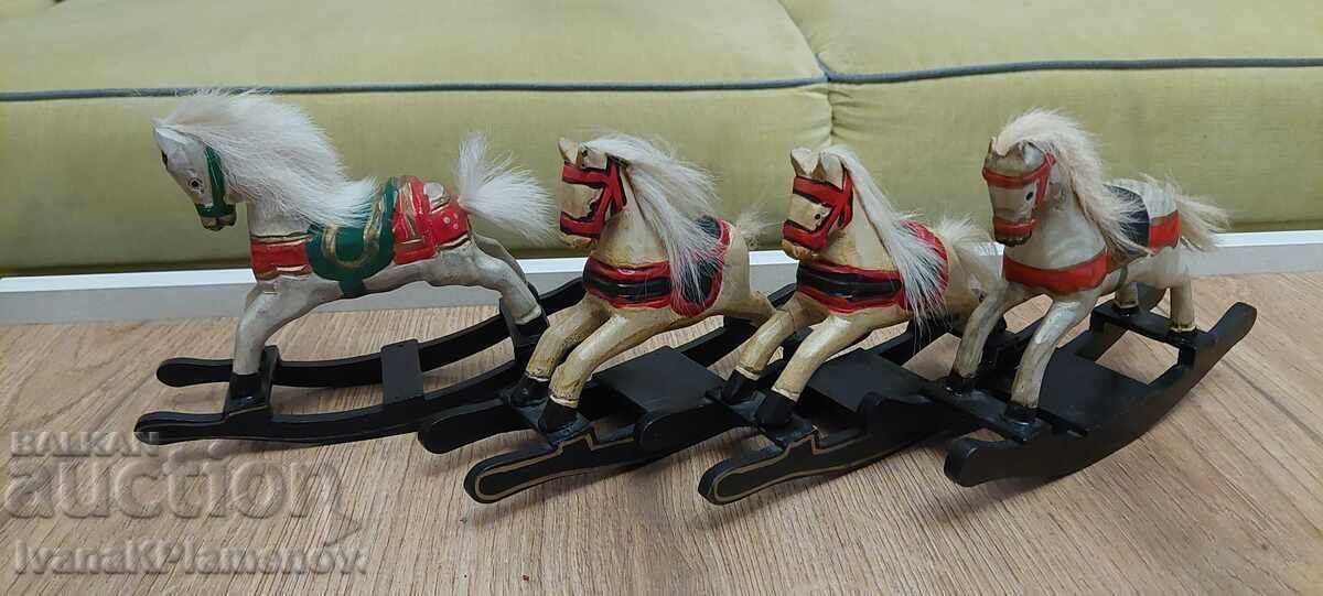 Фигурки дървени кончета 4 броя за колекционери - 7