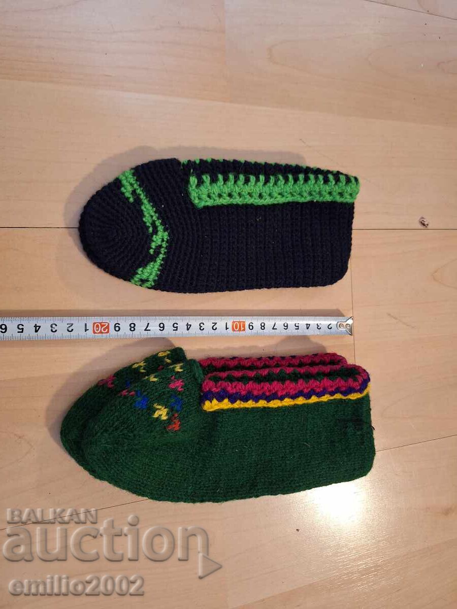 Woolen women's authentic slippers, two pairs Woolen women's authentic slippers, two pairs