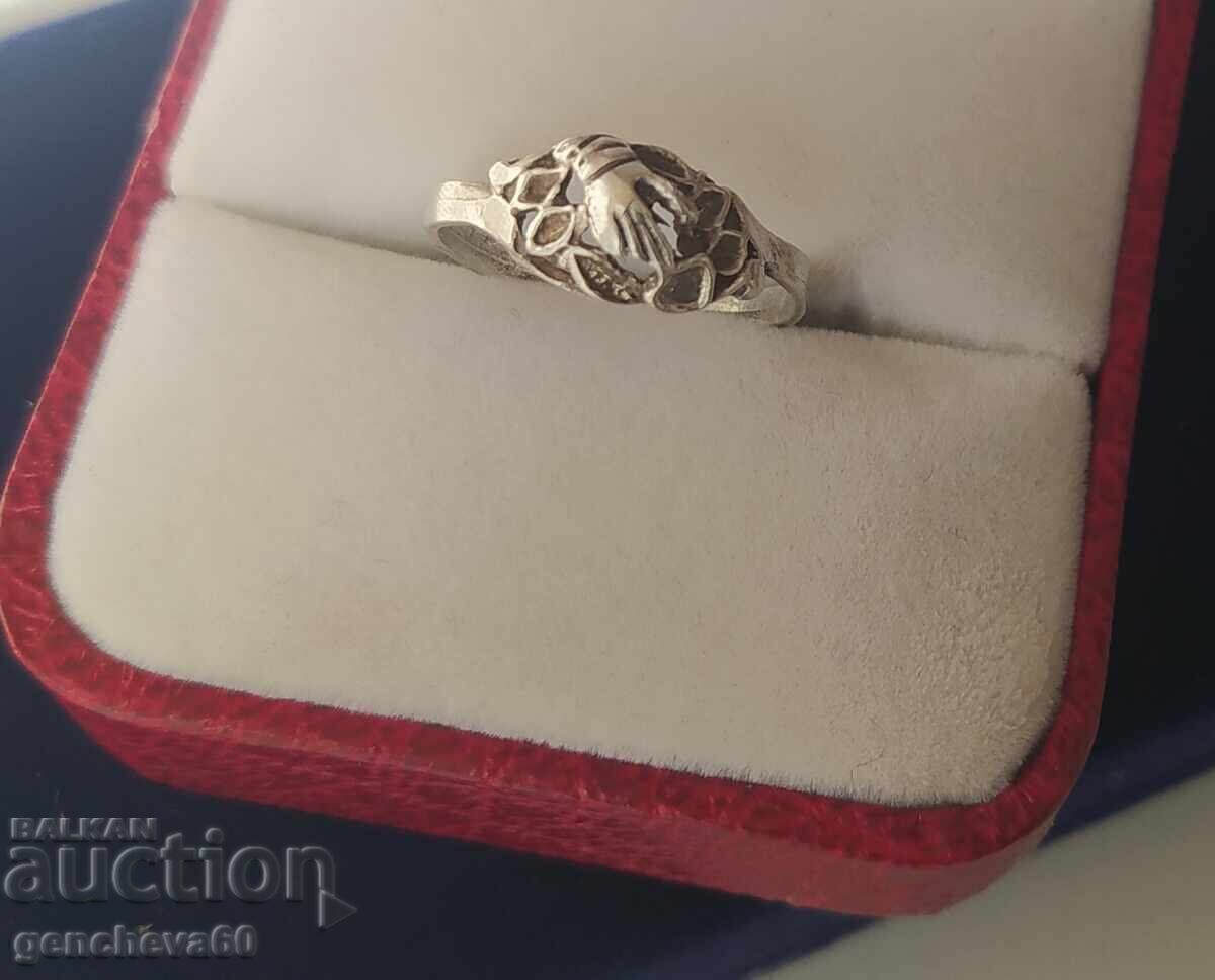 Rare Revival Period Silver Ring, 800 Grade