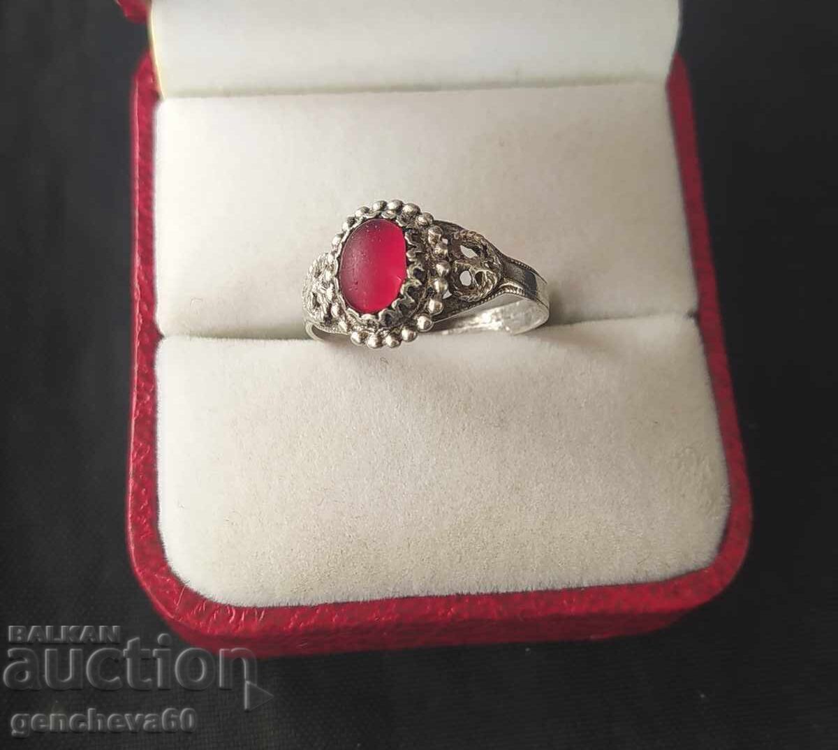 Revival ring with stone, silver 800 grade - 7 Revival ring with stone, silver 800 grade - 7